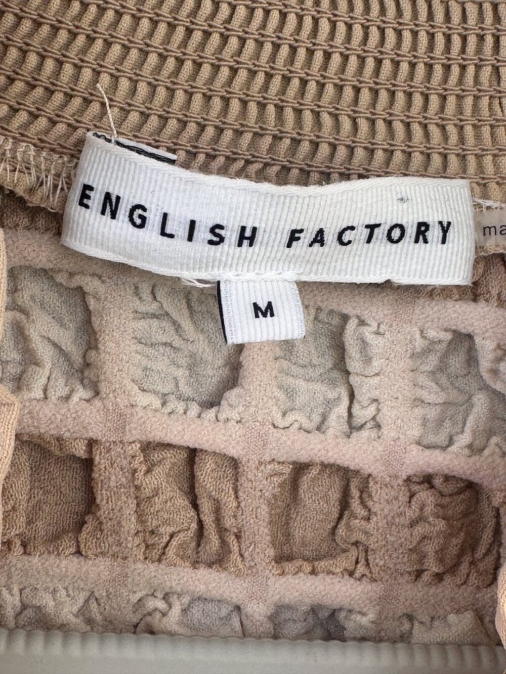 Anthropologie English Factory Women's Top Textured Mock Neck Short Sleeve Blouse - Picture 7 of 11